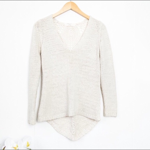 Zara Knit Cream Pointelle Sweater - Picture 10 of 10